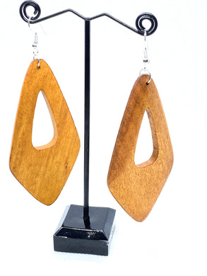 Wooden Diamond Earring