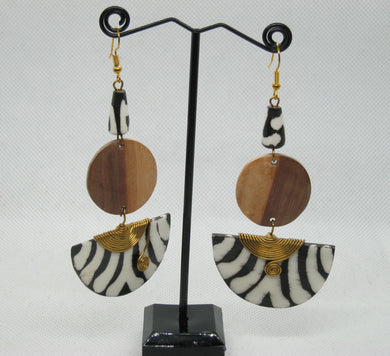 Zebra Moon Earrings