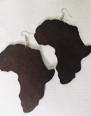 Wooden Africa Earrings